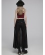 Punk Rave Black Gothic Daily Wear Flowing Chiffon A-Line Pant-Skirt