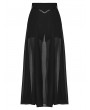 Punk Rave Black Gothic Daily Wear Flowing Chiffon A-Line Pant-Skirt