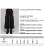 Punk Rave Black Gothic Daily Wear Flowing Chiffon A-Line Pant-Skirt