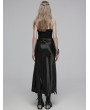 Punk Rave Black Gothic Draping Cut Asymmetric Side Split Long Skirt