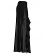 Punk Rave Black Gothic Draping Cut Asymmetric Side Split Long Skirt