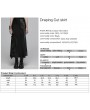 Punk Rave Black Gothic Draping Cut Asymmetric Side Split Long Skirt