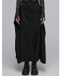 Punk Rave Black Gothic Daily Wear Cross Strap Mid Waist A-Line Long Skirt