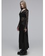 Punk Rave Black Gothic Daily Wear Cross Strap Mid Waist A-Line Long Skirt