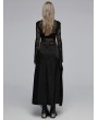 Punk Rave Black Gothic Daily Wear Cross Strap Mid Waist A-Line Long Skirt