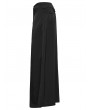 Punk Rave Black Gothic Daily Wear Cross Strap Mid Waist A-Line Long Skirt