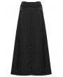 Punk Rave Black Gothic Daily Wear Cross Strap Mid Waist A-Line Long Skirt