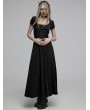 Punk Rave Black Gothic Daily Wear Short Sleeves Long A-Line Dress