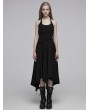 Punk Rave Black Gothic Daily Irregular Patchwork Halter Slip Long Dress