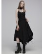 Punk Rave Black Gothic Daily Irregular Patchwork Halter Slip Long Dress