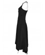 Punk Rave Black Gothic Daily Irregular Patchwork Halter Slip Long Dress