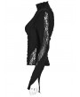 Punk Rave Black Gothic Lace Knitted Long Sleeve Fit T-Shirt for Women