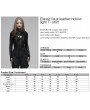 Punk Rave Black Gothic Faux Leather Hollow Long Sleeve T-Shirt for Women