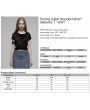 Punk Rave Black Gothic Swing Collar Hooded Short Sleeves T-Shirt for Women