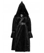 Punk Rave Black Gothic Winter Warm Hooded Jacket with Detachable Belt for Women