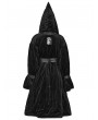 Punk Rave Black Gothic Winter Warm Hooded Jacket with Detachable Belt for Women