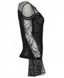 Punk Rave Black Gothic Lace Mesh Slim Fitted T-Shirt for Women