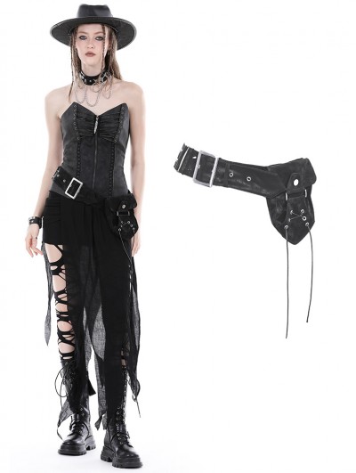 Dark in Love Black Gothic Punk Rock Decorative Buckle Belt for Women