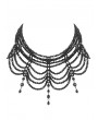 Dark in Love Black Gothic Princess Layered Beads Tassel Necklace