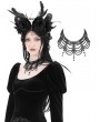 Dark in Love Black Gothic Princess Layered Beads Tassel Necklace