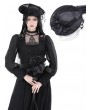 Dark in Love Black Gothic Lady Vintage Irregular Veil Top Hat