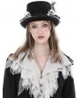 Dark in Love Black Gothic Skull Magic Hat with Back Veil