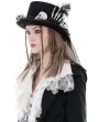 Dark in Love Black Gothic Skull Magic Hat with Back Veil