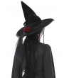 Dark in Love Black Gothic Witch Peaked Halloween Costume Hat