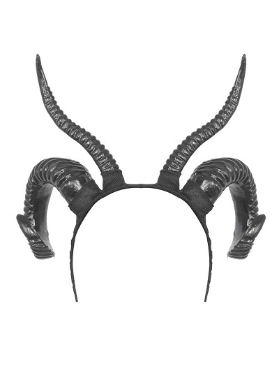 Dark in Love Black Gothic Halloween Party Devil Double Sheep Horn Headdress