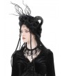 Dark in Love Black Gothic Rose Twig Sheep Horn Headdress