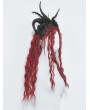 Dark in Love Black Gothic Rose Feather Halloween Sheep Horn Headdress