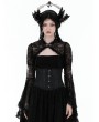 Dark in Love Black Vintage Gothic Victorian Long Trumpet Sleeves Lace Cape for Women