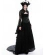 Dark in Love Black Vintage Gothic Victorian Long Trumpet Sleeves Lace Cape for Women