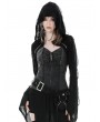 Dark in Love Black Gothic Punk Devil Shredded Hooded Cape for Women