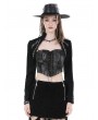 Dark in Love Black Gothic Daily Wear Metal Studded Cape Jacket for Women