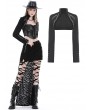 Dark in Love Black Gothic Daily Wear Metal Studded Cape Jacket for Women