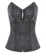 Dark in Love Black Gothic Punk Dye Overbust Zipper Corset for Women