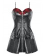 Dark in Love Black Gothic Punk Locomotive Rebel PU Zipper Short Dress