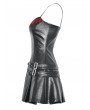 Dark in Love Black Gothic Punk Locomotive Rebel PU Zipper Short Dress