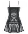 Dark in Love Black Gothic Punk Locomotive Rebel PU Zipper Short Dress