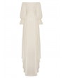 Dark in Love Ivory Vintage Gothic Steampunk Princess Long Puff Sleeve Floor Length Dress