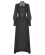 Dark in Love Black Vintage Gothic Long Sleeve Lace Appliqued Maxi Dress