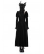 Dark in Love Black Gothic Velvet Ruffle Lace Hem High Low Party Dress