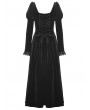 Dark in Love Black Gothic Velvet Ruffle Lace Hem High Low Party Dress