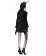 Dark in Love Black Gothic Sexy Velvet Lace Long Trumpet Sleeve Short Party Dress
