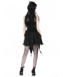 Dark in Love Black Gothic Lace Frilly Strap Short Irregular Party Dress
