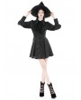 Dark in Love Black Gothic Lace Bow Tie Long Sleeve Short Casual Dress