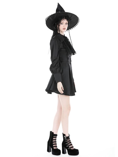 love witch black dress Dark In Love - Sexy Witch Asymmetrical Long - Dress - Black - XS