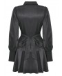 Dark in Love Black Gothic Lace Bow Tie Long Sleeve Short Casual Dress