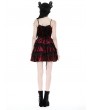 Dark in Love Blood Red and Black Velvet Lost Girl Gothic Frilly Short Dress